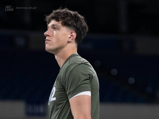 Charlie Smyth pictured at the NFL Combine. Pic: Pro Football Ireland / Leader Kicking