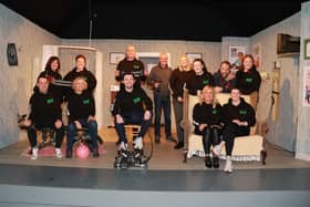 Members of Burren Amateur Dramatic Society on stage in final rehearsal for their play 'Sink or Slim'. Running from Sunday 19th Nov until 24th November. Tickets available from Bumbers or John Magees or facebook page BADS.  Need a laugh get yourself a ticket and support them. INNR4827