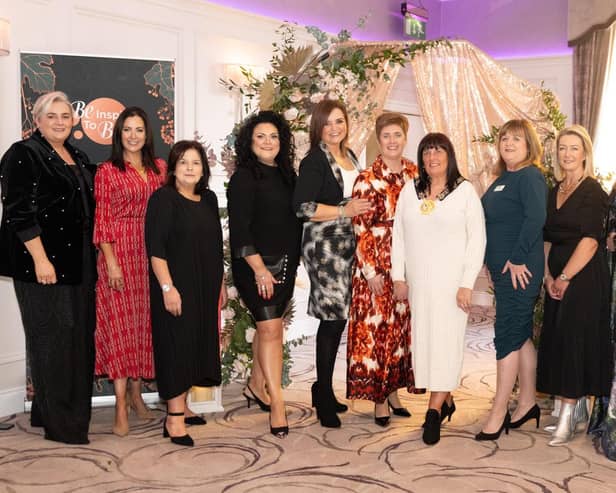 Belinda (4th from left) pictured with the Chairperson of Newry, Mourne & Down District Council, Councillor Valerie Harte, together with some of the Event Sponsors & Supporters.