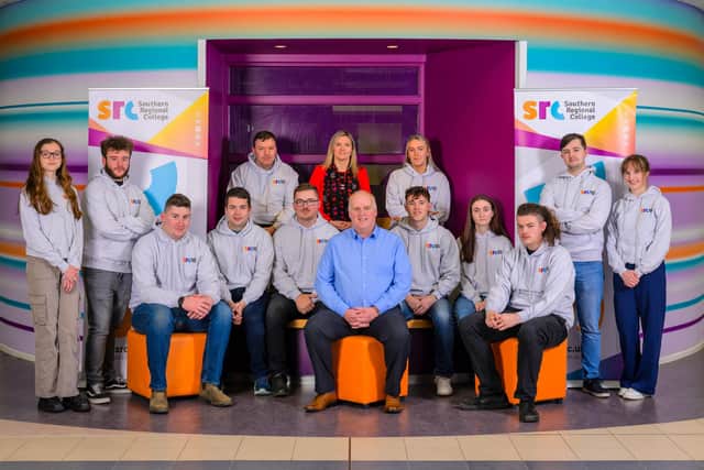 Back row: Sean Treanor, Lee Campbell (SRC CEO &amp; Principal), Clara Rose Cooney. Front row: Annabelle Hughes, Carter McKnight, Jason McVerry, Neil King, Ross Graham, Lindsay Bronte (SRC Organisation Development Manager), John Doherty, Eve Hillen, Ethan Parke, Caolan McCartan, Ruth Douglas. Not pictured: Ben Robertson, Jonathan Gough, Patrick Sheerin, Phelim McArdle.