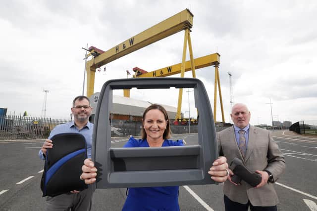 Bradfor Ltd, IPC Mouldings, and The Exact Group are gearing up to present their capabilities at the Aircraft Interiors Expo in Hamburg this April, highlighting Northern Ireland’s robust aircraft interior supply chain. Pictured are Joanne Liddle, MD of IPC Mouldings (centre) with Francis McCartan, Product Development/Account Manager of Bradfor Ltd (left) and Stephen Cromie, MD of The Exact Group.