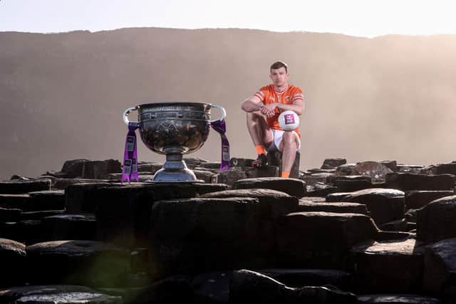 Ethan Rafferty of Armagh, pictured today for AIB at the launch of the 2025 GAA All-Ireland Senior Football Championship. This year marks a significant milestone as AIB celebrates its 10th year as sponsor of the All-Ireland Senior Football Championship, a decade of unwavering support for Gaelic Games. Pic: ©INPHO/Dan Sheridan