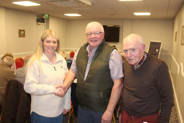 Attending the Newry Agricultural Show AGM for 2024: Rachael Greer, Event Co-ordinator; Brian Lockhart, Chairman and Tommy Collins, President.