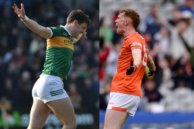 Kerry's David Clifford and Armagh's Conor Turbitt