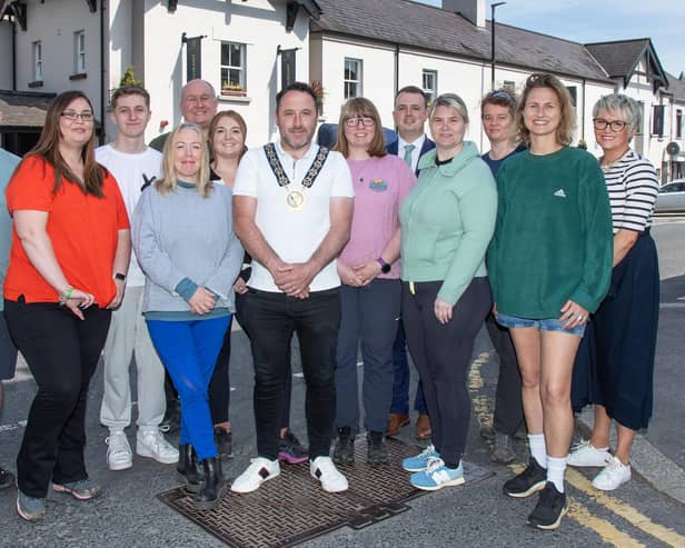 NMDDC Chairperson, Councillor Pete Byrne and Tracey Mooney, NMDDC Tourism Product Development and Trade Engagement Officer (far right), welcomes representatives from the UK travel trade to the Mourne Gullion Strangford Geopark who were here as part of a familiarisation trip organised by Tourism Ireland Great Britian and Tourism Northern Ireland.