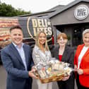 Pictured at Warrenpoint manufacturer DELI LITES are Brian Reid, CEO at DELI LITES, Jackie Reid, Co-Founder and CSO at DELI LITES, Economy Minister Dr Caoimhe Archibald and Gráinne Moody, Director of Food and Drink at Invest NI.