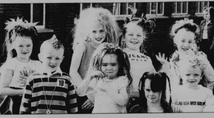 Pupils from Windsor Hill PS who took part in the school's fancy hair day to raise funds for charity.