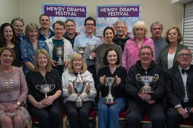 The Clontarf Players group who won the 2024 Newry Drama Festival.