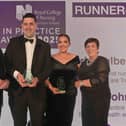 Pictured (L-R) are: John D’Arcy, Open University, John McAteer and Carly Culbert, runners-up in the Learning in Practice Award and Rita Devlin, Executive Director, RCN Northern Ireland.