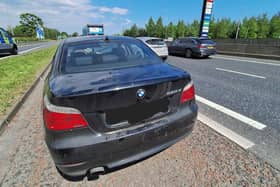Police pursued the stolen vehicle to the M1. Picture: PSNI