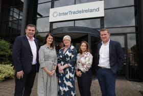 L-R: Aidan Doherty, Managing Director MOAT Consultants, Caroline Sweeney, Trade Manager InterTradeIreland, Siobhan Caulfield, Project Manager InterTradeIreland, Margaret Dineen, CEO & founder Blue Sky Food Consulting, Aidan Farnan, Director MOAT Consultants. Photo by Kelvin Boyes  / Press Eye