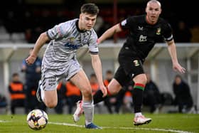 Adam Carroll in action for Newry.