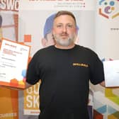 Pictured at the CITB NI SkillBuild NI Finals 2024 was Richard Loughran who took second place in the painting & decorating category.