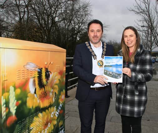Newry, Mourne and Down District Council Chairperson Councillor, Pete Byrne pictured with Danielle Begley, Newry, Mourne and Down District Council Biodiversity Officer.