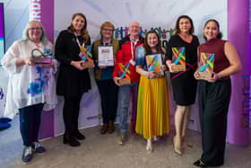 At the Good Relations Awards 2025, which took place in Shankill Shared Women’s Centre were all of the winners of the Good Relations Awards 2025 (l-r): Kathy Wolff, Community Relations Forum, winner of the CRC Exceptional Achievement Award; Fiona Shannon and a group member from Portstewart Housing Association, winner of the Housing For All award; Sam Cochrane, representing Cooper McClure, winner of the Volunteer of the Year award; Jonah Atos, winner of the Community Champion award; Portia Woods, Jubilee Community Benefit Society, winner of the Connecting Communities award; and Emma Baptista, winner of the Youth Award.