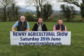 Discussing plans for Newry Show 2025: Brian Lockhart, chairman of Newry Show (left) with Councillor Pete Byrne (centre) Chairman of Newry, Mourne and Down District Council and Councillor David Taylor, Newry, Mourne and Down District Council.
