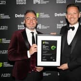 Dominic Darby and Gareth Chambers from Around Noon collected the award at the awards ceremony in Dublin
