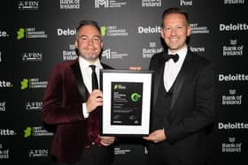 Dominic Darby and Gareth Chambers from Around Noon collected the award at the awards ceremony in Dublin