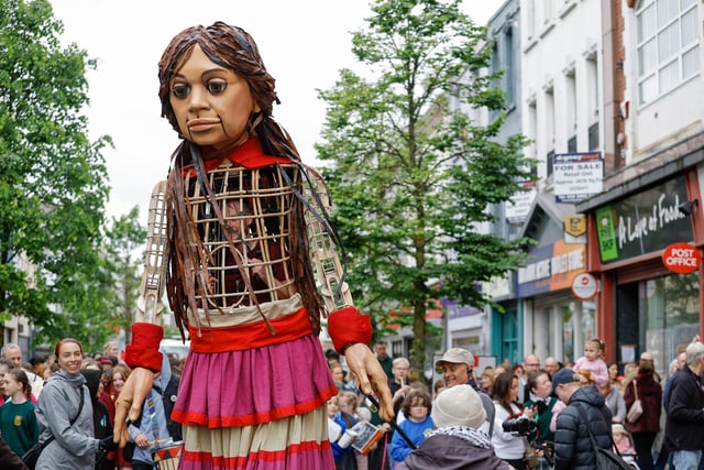 Little Amal visited Newry on Wednesday.