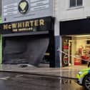 The scene at McWhirter's jewellers on Hill Street, Newry on Wednesday morning.