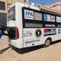 The mobile maternity clinic which is ready to be sent to Gaza.