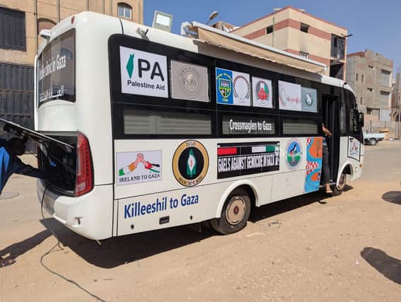 The mobile maternity clinic which is ready to be sent to Gaza.