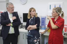 Minister Mike Nesbitt with Sister Laura Murphy, Trauma and Orthopaedics Clinic Manager.