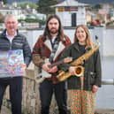 Pictured at the festival press launch are: Ian Sands (Festival Director). Paul Callan (Lead Sponsor: Diageo NI), Festival Performer's James & Sarah Sands (Bluez Katz Blues Band).