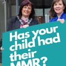 Newry, Mourne and Down District Council Chairperson, Councillor Valerie Harte is pictured with Dr Joanne McClean, Director of Public Health at the Public Health Agency NI. Council is working directly with the Public Health Agency (PHA) to help raise awareness of the importance of getting your children vaccinated by sharing information and advice on MMR with residents across our district.