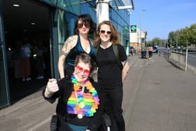 Cara Finegan, Marie Parkes and Hannah Fearon looking forward to taking part in the PRIDE Parade. INNR3525