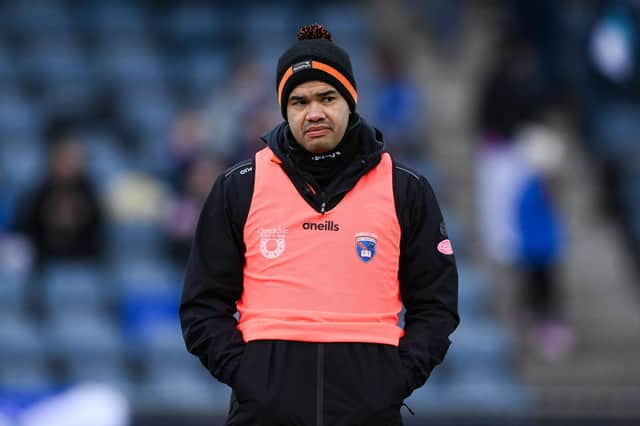 8 February 2025; Armagh manager Darnell Parkinson before the Lidl Ladies National Football League Division 1 match between Dublin and Armagh at Parnell Park in Dublin. Photo by Stephen McCarthy/Sportsfile