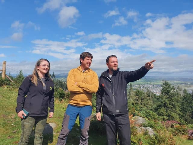 Andrew McMurray (centre) with Victoria Magreehan and Patrick Lynch from the National Trust.