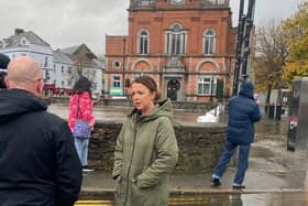 Liz Kimmins MLA at the scene of the flooding last year.