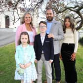 Joshua Rogers and his family at St Patrick's Primary School Hilltown confirmation. INNR1403