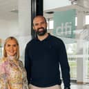 Brian McCann, Managing Director of DFI Beds, pictured DFI Brand Ambassador Erin McGregor