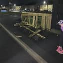 Damage which was caused to a fence during an accident in Drumgormley in Newtownhamilton on Sunday.