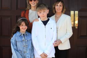Ciaran Mathews and his family arrive for Confirmation in Warrenpoint. INNR1508