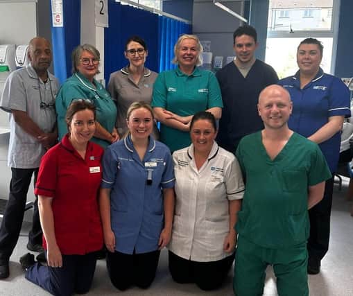 A new short stay unit at Daisy Hill Hospital is supporting patients attending the emergency department who do not need an inpatient admission. Some of the ED team who are managing the short stay unit: Mo Oozeerally, Health Care Assistant, Rosaleen McKevitt Domestic Assistant, Denise Smyth, Admin Support, Elaine Meade, Domestic Assistant, Aidan Brogan, Physician Associate, Niamh Burns Clinical Sister, Lisa Small, Ward Manager, Eve Doran, Staff Nurse, Danielle Monaghan, Occupational Therapist and Dr Paul Webster, ED Consultant.