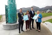 (L-R): Cllr Pete Byrne, Chairperson, Newry, Mourne and Down District Council; Dr Caoimhe Archibald MLA, Minister for the Economy; Mark Kelly, President, AI Ireland; Marie Ward, Chief Executive, Newry, Mourne and Down District Council