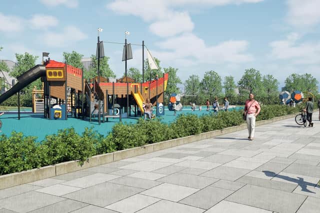 A concept design of a play facility in the park.