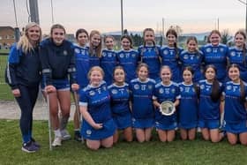 Cumann Pheadiar Naofa Féile camogie team that won Div3