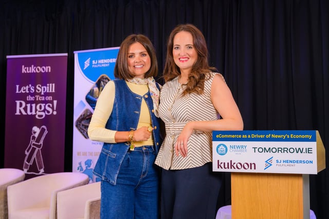 (L-R) Keynote Speaker, Laura Kearney, Founder & CEO of The Walk in Wardrobe with Maeve Finnegan, Managing Director of Mitso who compered the fireside chat at the event.