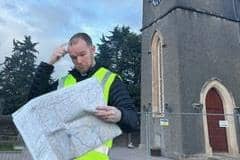 Rev Sam making sure he's got his route map sorted