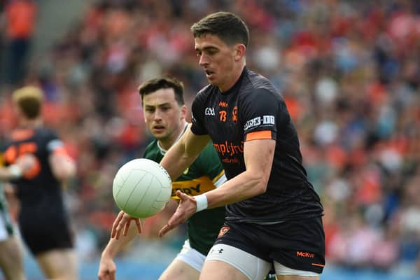 Armagh's Rory Grugan with Kerry's Paul Murphy.