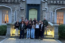Spanish travel professionals at Killeavy Castle in Newry with Mary McGee, Tourism NI (front row, second right); and Cristina Espejo, Tourism Ireland (front row, right).
