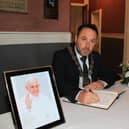 Pictured at Newry Town Hall is Newry, Mourne and Down District Council Chairperson, Councillor Pete Byrne, who opened Books of Condolence following the death of Pope Francis.