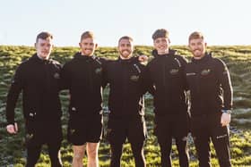 ​Mayobridge’s Charlie Smyth (second from the right) is one of four Irish men hoping to earn a contract in the NFL. Pic: Leader Kicking