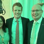 Edwina Flynn, President of Newry Chamber and Michael Savage, CEO of Newry Chamber with Joe Kennedy III, Special Economic Envoy for Northern Ireland at the Northern Ireland Bureau Networking Breakfast Event in Washington D.C.