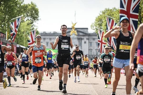Conor Morgan (Kilkeel) completing the London Marathon.