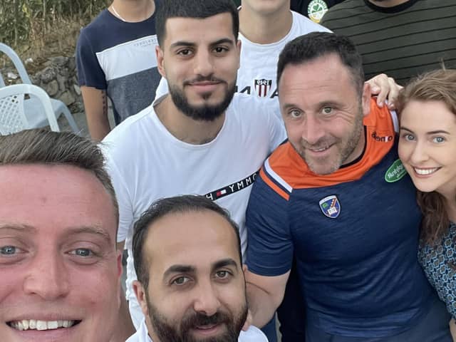 An image taken in Jifna, a village outside Ramallah, in July 2022, when SDLP councillors Killian Feehan and Pete Byrne visited the region as part of a group of local activists to deliver university scholarships for local Palestinian students.